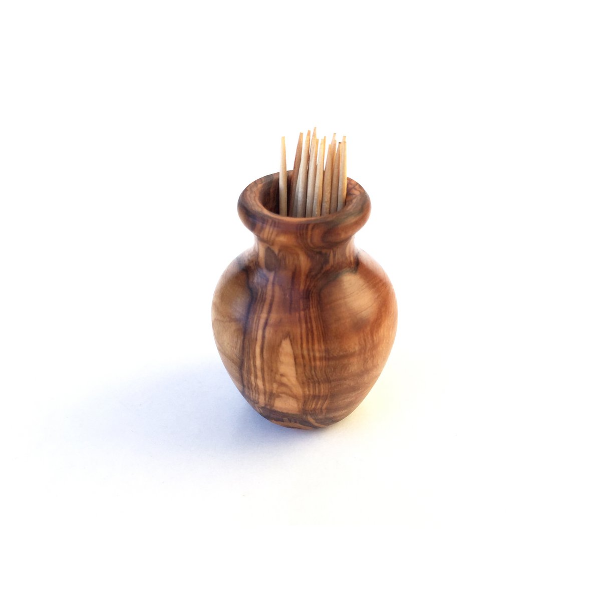 Tandstikkerholder "Vase" Tandstikkedispenser lavet af oliventræ