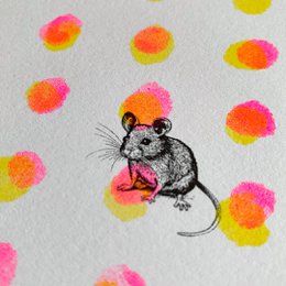 Riso Art Print / Mäuse / A5 / Pflanzenfarbe