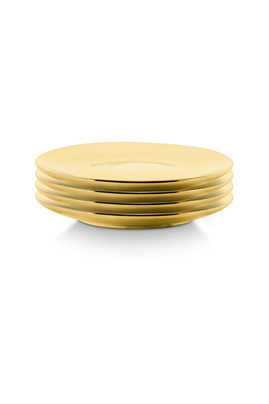 Set/4 Plates Gold 12cm