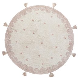 MALLEN children's round rug with polka dots