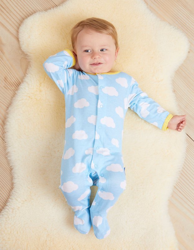 Ensemble cadeau pour bébé en coton biologique avec robeur, chapeau et corps avec pression de nuage de soleil