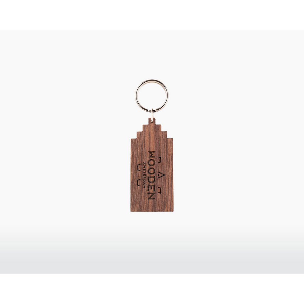Schlüsselanhänger aus Holz - Amsterdamer Stufengiebelhaus