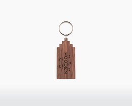Schlüsselanhänger aus Holz - Amsterdamer Stufengiebelhaus
