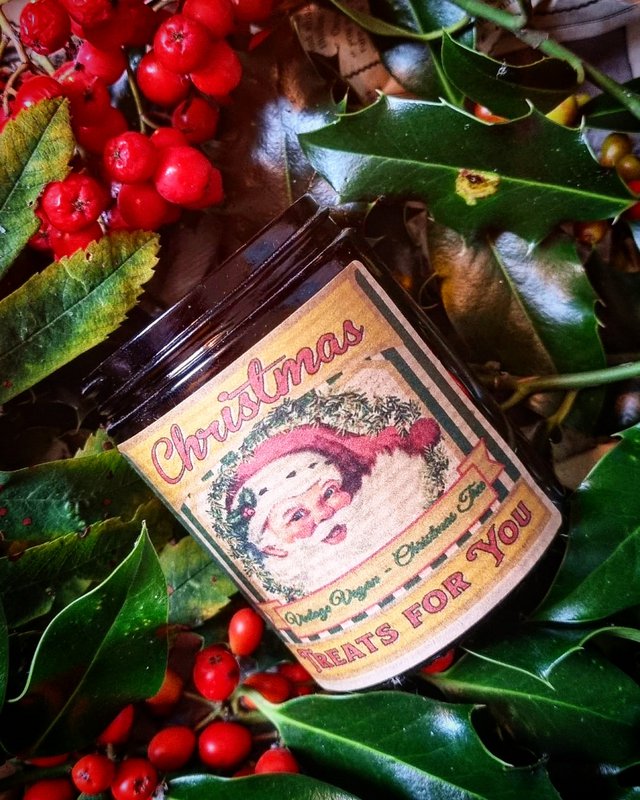 Weihnachtsbaum Vintage vegane Kerze
