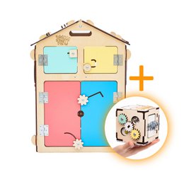 Set - BusyBoard house natural and creative cube