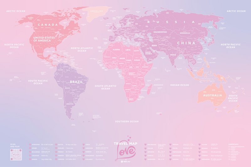 Mappa di viaggio Love World