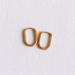 EA554: Rustfrit stål creol oval 16mm "basic" - guld