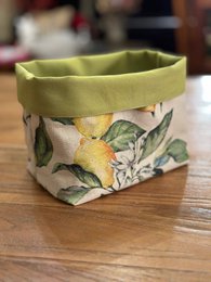 Brøddug, h=20cm, hør-bomuldsblanding, trykt | Citron linned