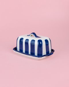 Artisanal Ceramic Butter Dish – Blue & White / Costa Azul