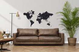 Wereldkaart - Zwart