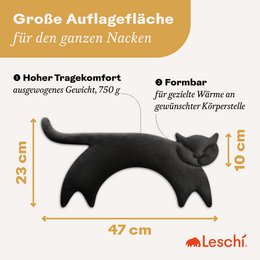 Bio-Körnerkissen mikrowellengeeignet, Wärmekissen für Nacken & Schulter, Katze Clara