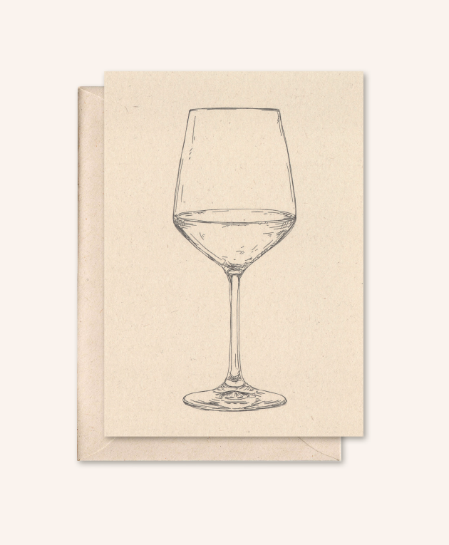Bæredygtigt kort + kuvert | Vin | hyldeblomst