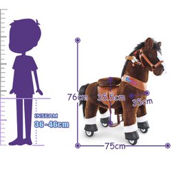 Ponycycle -Fahrt mit Spielzeugschokoladenbraun | Alter 3-4 | Plüschtier -Reitspielzeug | Klassiker u Beste Geschenke