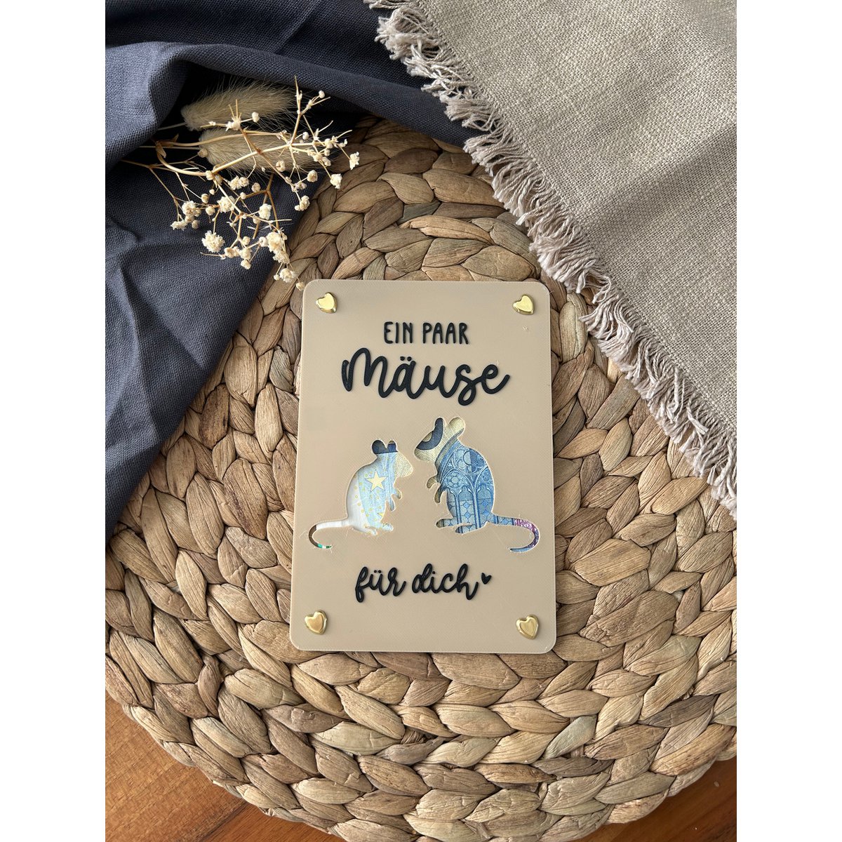 Money gift card - creative packaging for money gifts - financial injection, thank you & gift idea Thank you mice