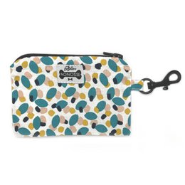 Multicolored zipped pouch with "HAPPY" text, suitable for dog leashes.