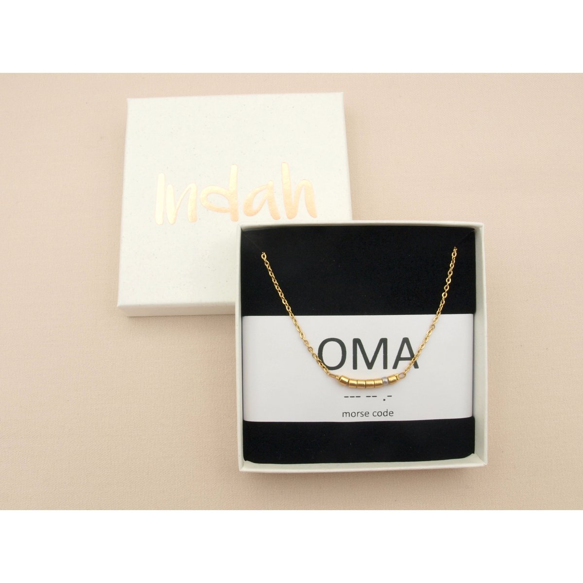 Morse code ketting, oma