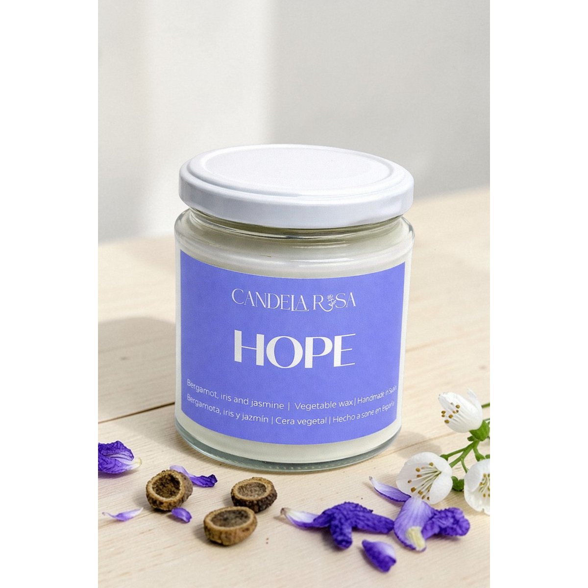 Geurkaars van bergamot, irisbloem en jasmijn - Hope