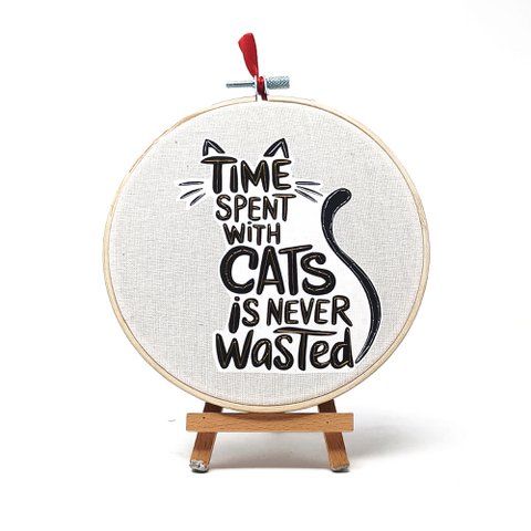 Handgefertigte Stickkunst – Katzen-Stickerei-Kollektion 15 cm – Geschenk für Katzenliebhaber