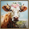 Painting cow flower wreath