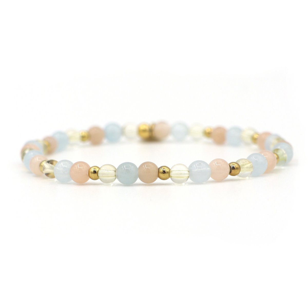 Natuursteen armband good luck, zilver of goud