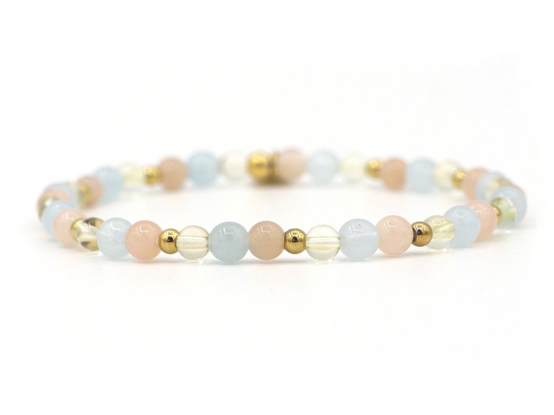 Natuursteen armband good luck, zilver of goud