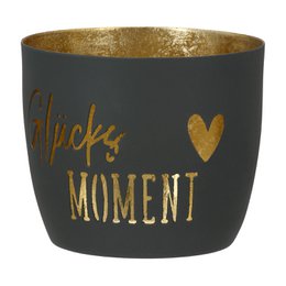 Windlicht Glücksmoment 3-sort. beige; creme; grau, VE 9