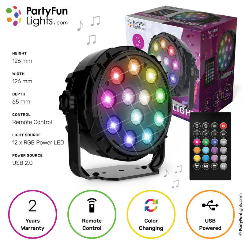 12 LED - PAR - Disco Lamp - with remote control
