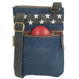 Sac bandoulière femme Sunsa. Sac réalisé en jeans et toile upcyclés. sac à bandoulière végétalien vintage. Petit sac croisé