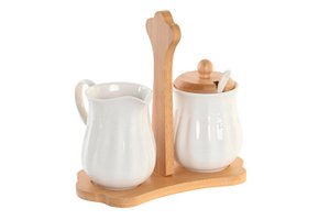SUGAR BOWL SET 3 BAMBOO PORCELAIN 19,5X10,5X19 PC202297
