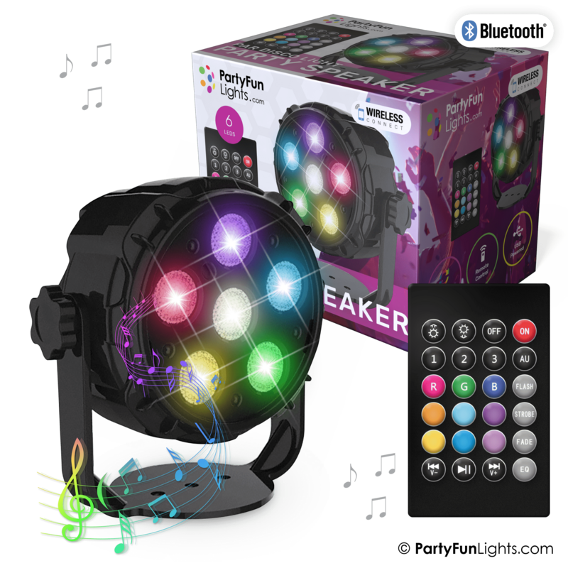 6 LED - PAR - Disco Lamp - Party Speaker - with remote control