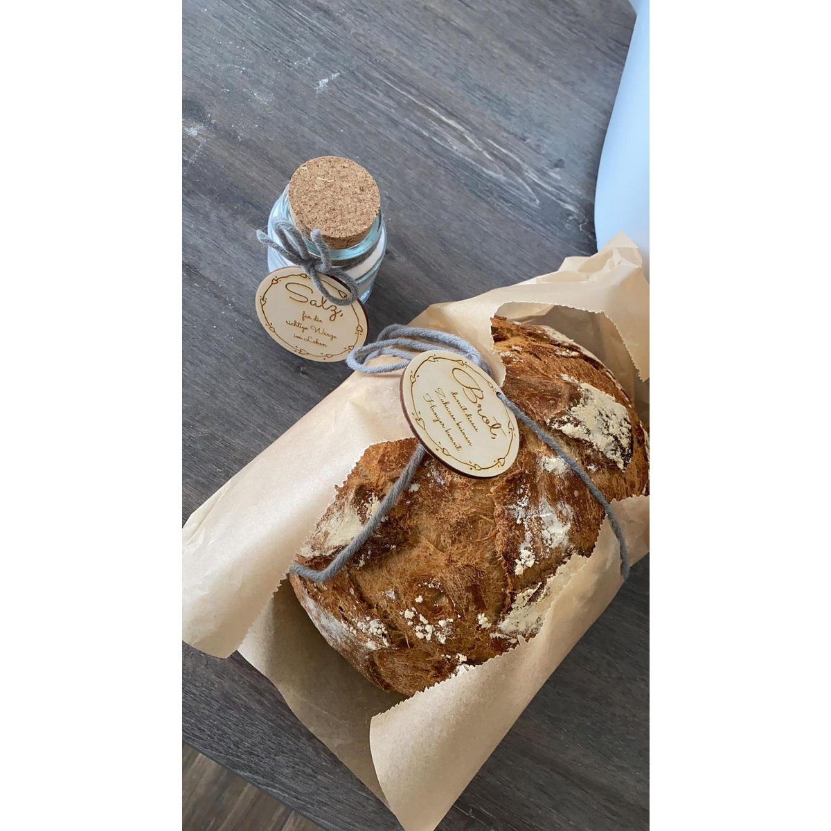 Bread & Salt - wooden pendant