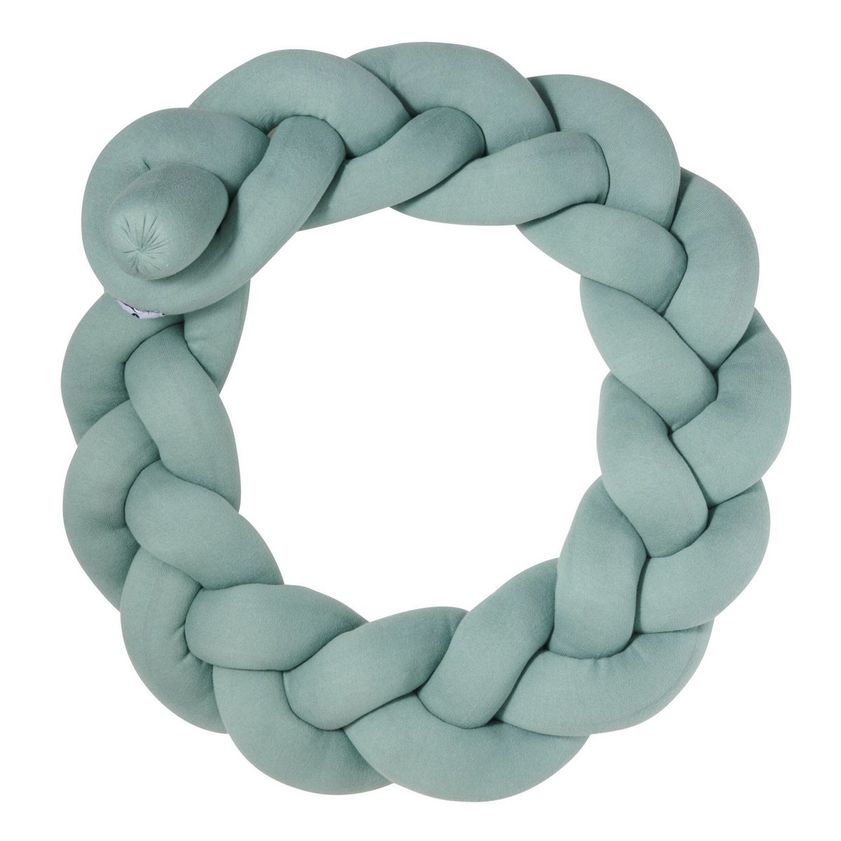 Mint braided bed bumper knitted