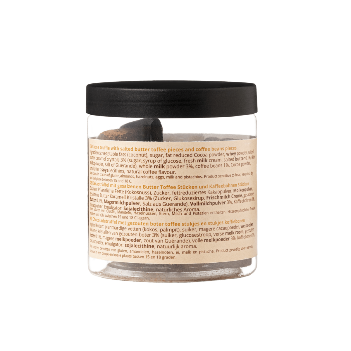 Karamell Macchiato Schokoladentrüffel Geschenkglas 130g | Kaffeeschokolade
