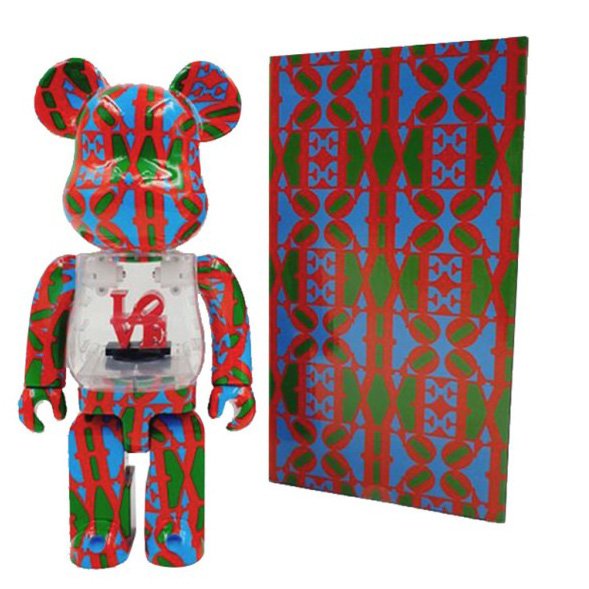 Ensemble Bearbrick 400% et 100% - LOVE par Robert Indiana