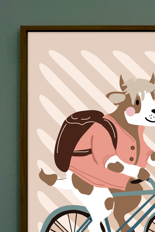Poster Kinderzimmer - Koetje Suusie Boerderijdier