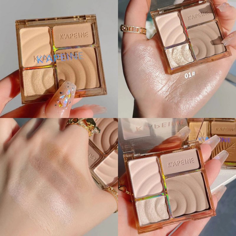 4 kleuren Markeerstift Contour 3D Facial Bronzer Cosmetische Verhelderende Beige Matte Hoogtepunten Palet Oogschaduw Neus Poeder Make-up