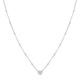 Delicate silver necklace with a closed heart charm. Available in silver and gold colors for adults and children.