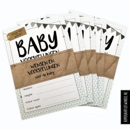Prediction cards baby shower fill-in cards color per 5 sets