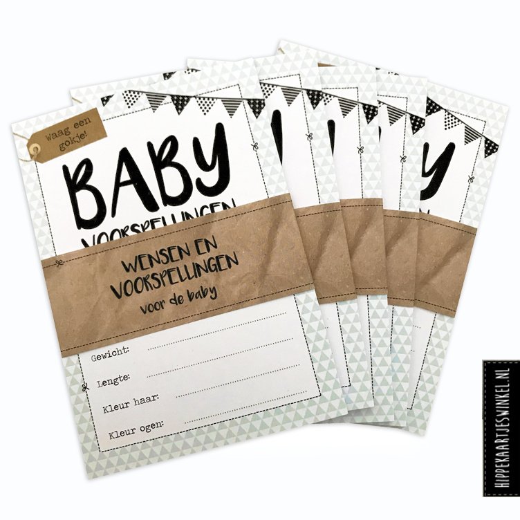 Prediction cards baby shower fill-in cards color per 5 sets