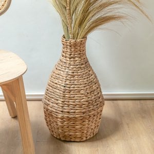 Woven Boho Vase DAYANA natural made from Water Hyacinth