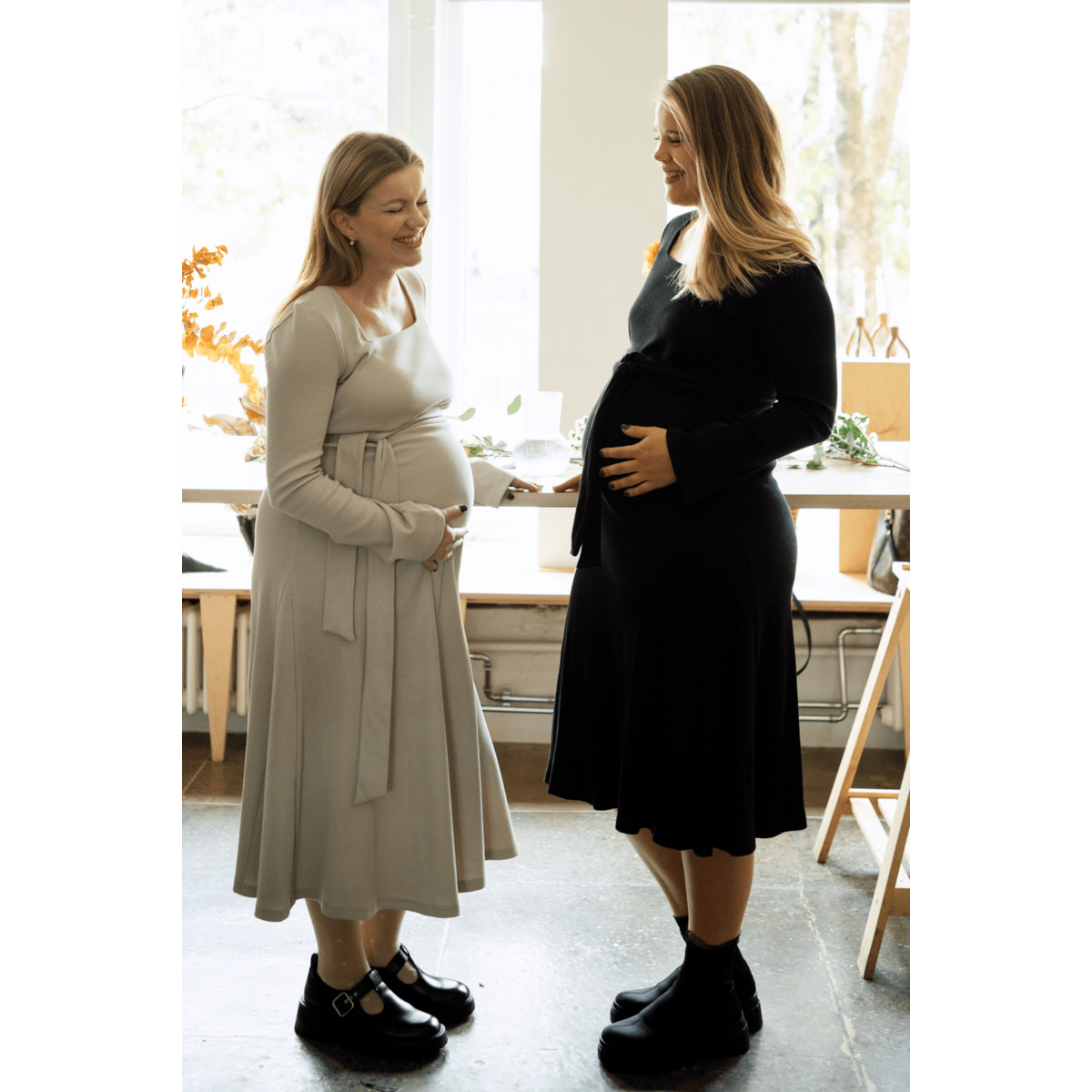 Robe de maternité et infirmière Tisu, beige crème