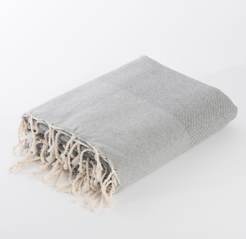 Plaid Grand foulard Honeycomb - Lysegrå - 190x300cm