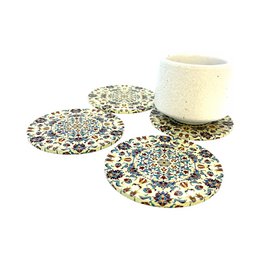Untersetzter aus Metall - 4er Set - Mandala - Beige - 9cm