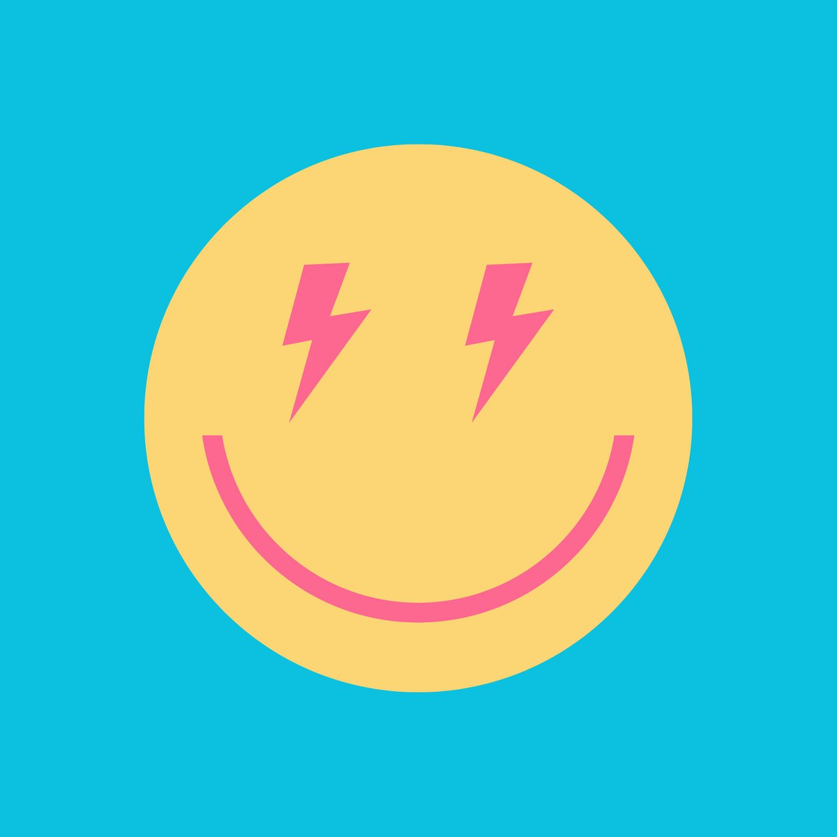 Forex tegeltje 10x10cm - Smiley geel blauw - #101030036