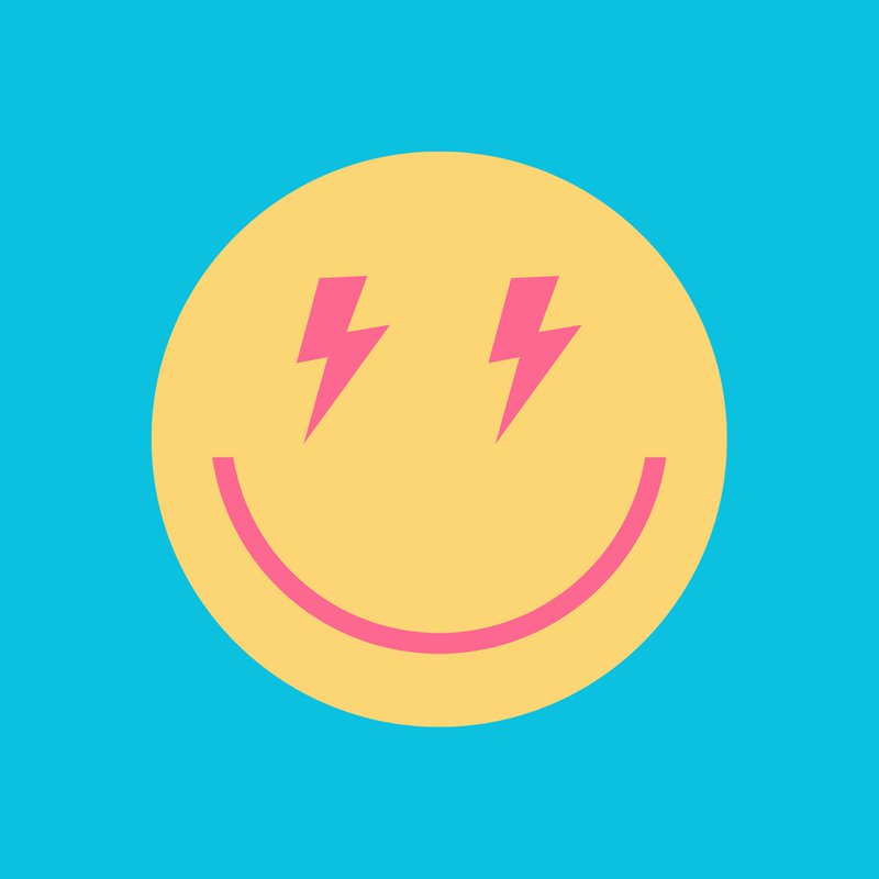 Forex Tile 10x10cm - Smiley Yellow Blue - %231030036