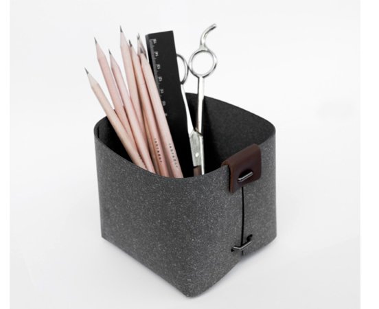 Recycled leather office tray