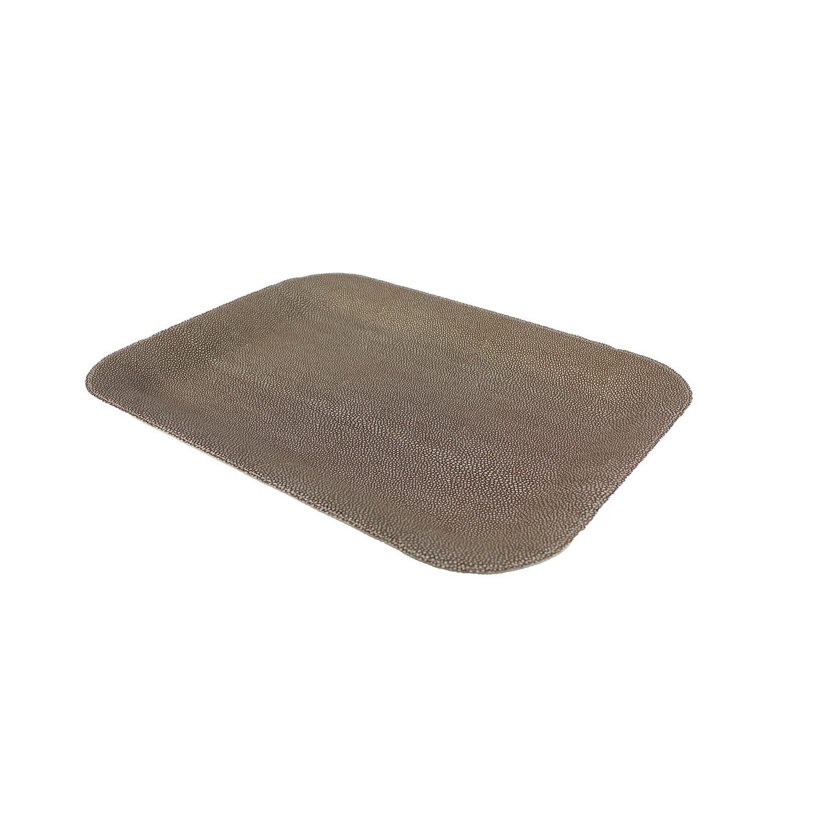 Plateau plat grand simili cuir galuchat marron