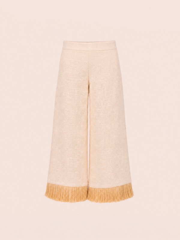 Noctis broek van stro met franjes