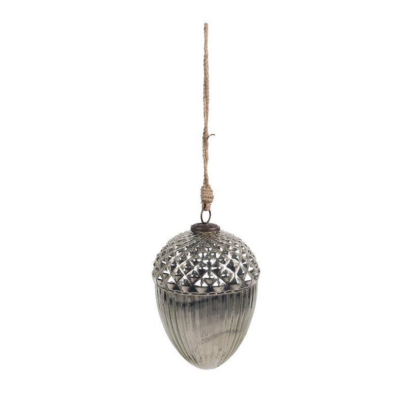 Christmas ball Ø 10x15 cm Silver-colored Glass