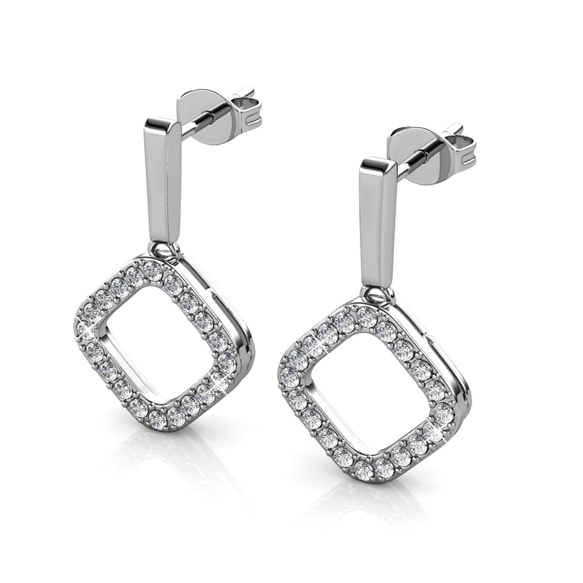 Irina Earrings - Silver and Crystal